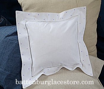 Square pillow. Sweet Lavender color Swiss Style Polka dot.12SQ - Click Image to Close